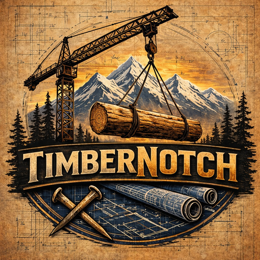 TimberNotch: mountain, timber crane and construction plans